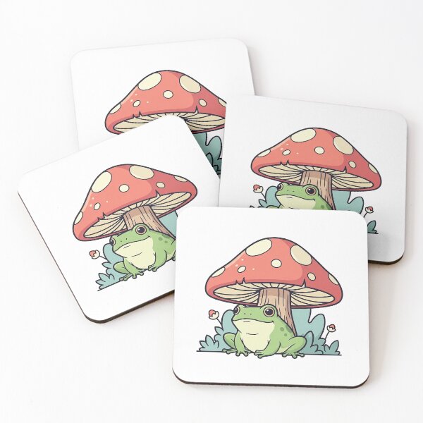 Item preview, Cute Frog With Mushroom Cottagecore Aesthetic designed and sold by Osmose-Studio.