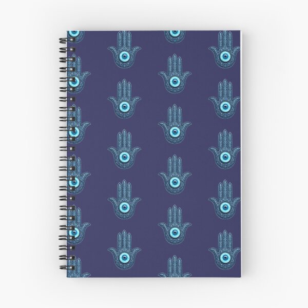 Item preview, Dark Navy Blue Hamsa Hand Evil Eye Mystical Boho Celestial Art designed and sold by ZenWealthDesign.