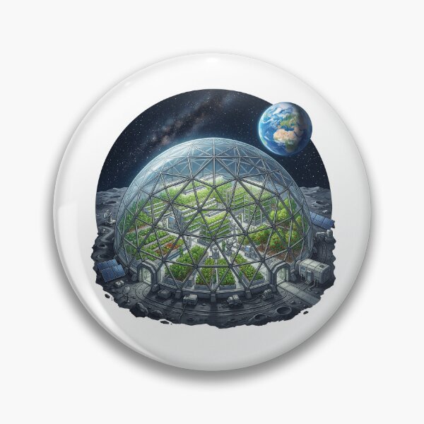 Item preview, Artemis Lunar Base Green Greenhouse Solarpunk Sci Fi designed and sold by PictoVibe.