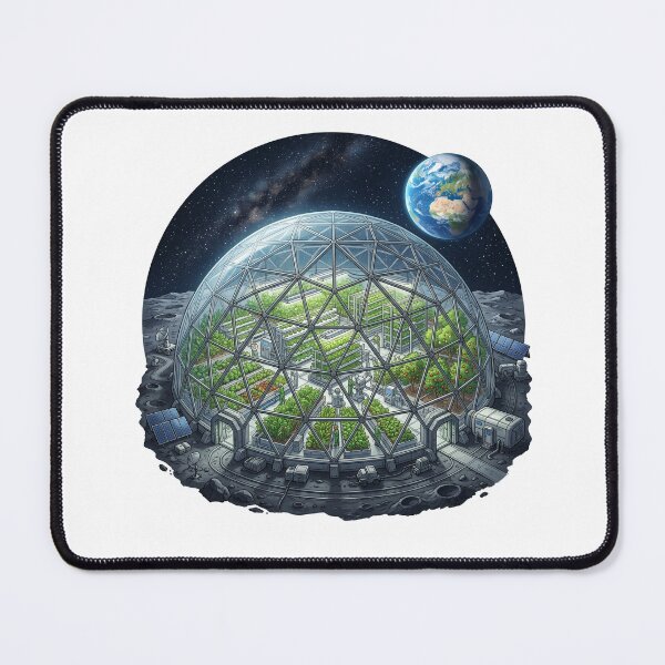 Item preview, Artemis Lunar Base Green Greenhouse Solarpunk Sci Fi designed and sold by PictoVibe.