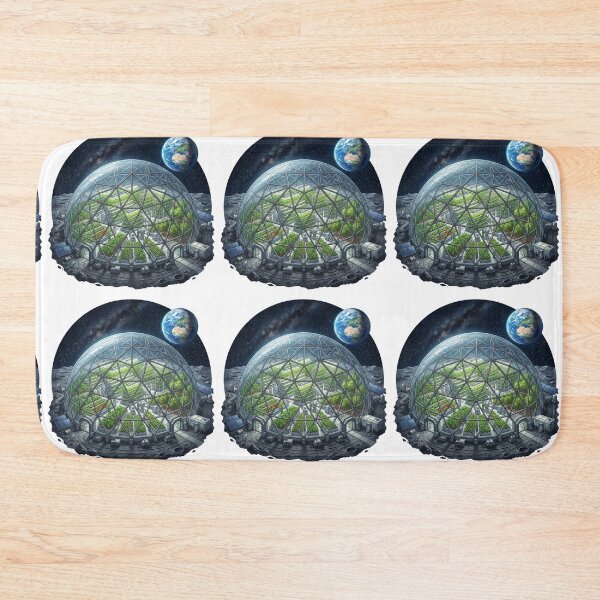 Item preview, Artemis Lunar Base Green Greenhouse Solarpunk Sci Fi designed and sold by PictoVibe.