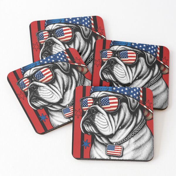 Item preview, Merica Bulldog Comfort Colors ,Funny Patriotic Dog ,American Flag Bulldog ,Retro 4th Of July Tee, 4th of July designed and sold by FreshHub9.