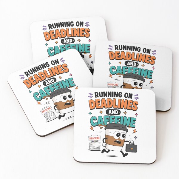 Item preview, Running On Deadlines And Caffeine Funny Coffee Humor designed and sold by Magmashup.