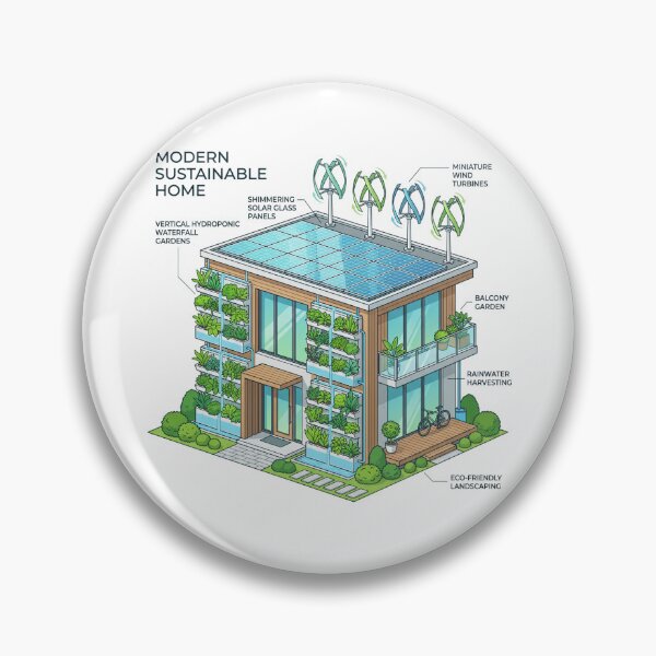 Item preview, Solarpunk Hydroponic Haven Sustainable Architecture Art designed and sold by PictoVibe.