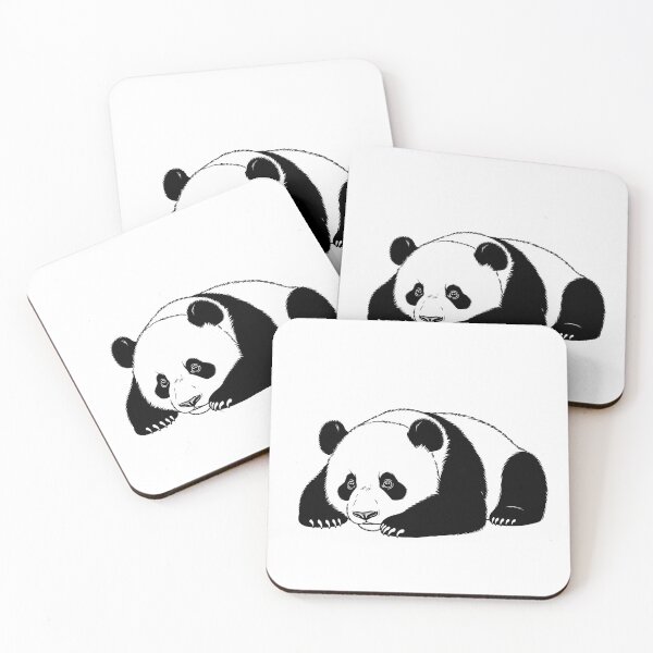 Item preview, Lazy Panda Sploot Cute Black and White Illustration designed and sold by Osmose-Studio ⭐⭐⭐⭐⭐.