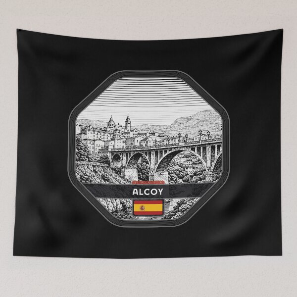 Item preview, Alcoy Spain Linocut Style  designed and sold by Thistle-TShop.