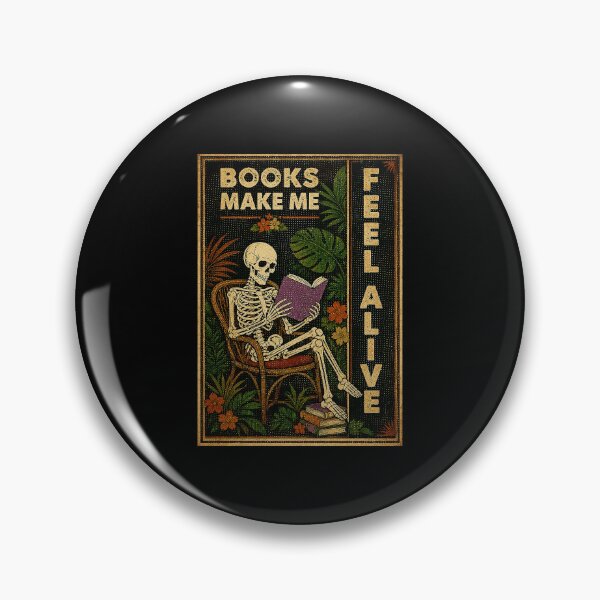 Item preview, Books Make Me Feel Alive Skeleton Reading Vintage Gothic Poster designed and sold by ferminhays.