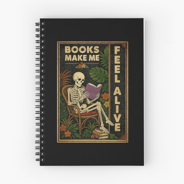 Item preview, Books Make Me Feel Alive Skeleton Reading Vintage Gothic Poster designed and sold by ferminhays.