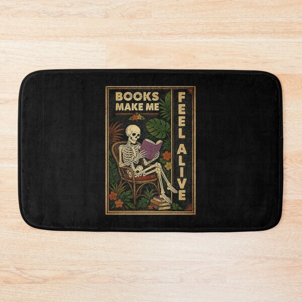 Item preview, Books Make Me Feel Alive Skeleton Reading Vintage Gothic Poster designed and sold by ferminhays.