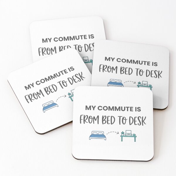 Item preview, My Commute Bed To Desk Funny Remote Worker designed and sold by PictoVibe.