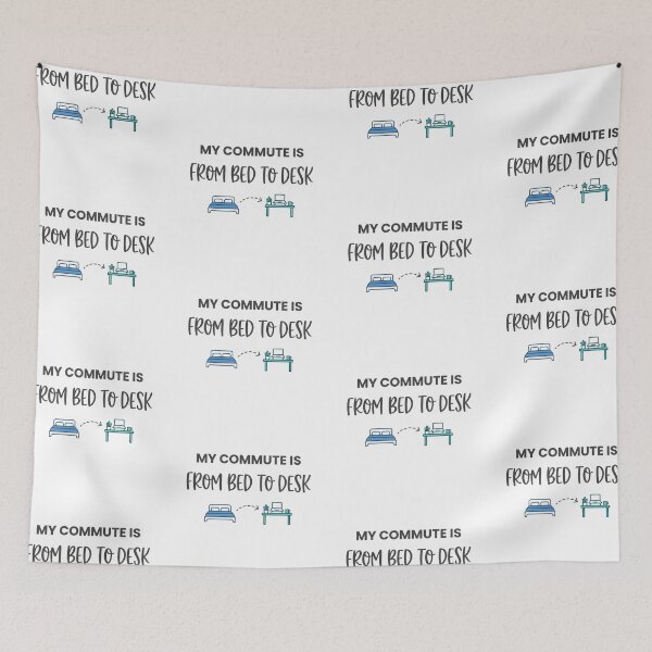 Item preview, My Commute Bed To Desk Funny Remote Worker designed and sold by PictoVibe.