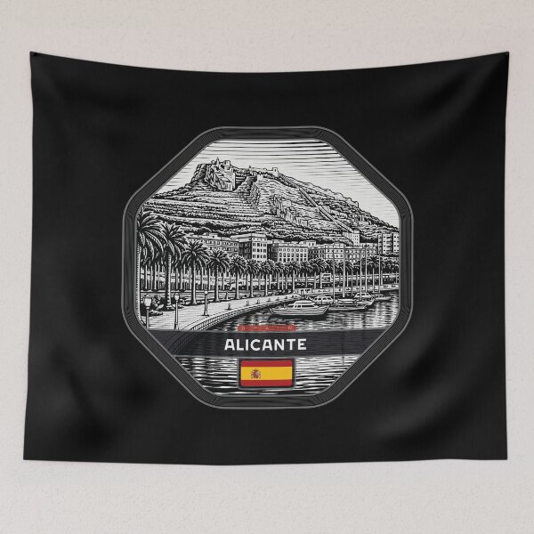 Item preview, Alicante Spain Linocut Style  designed and sold by Thistle-TShop.