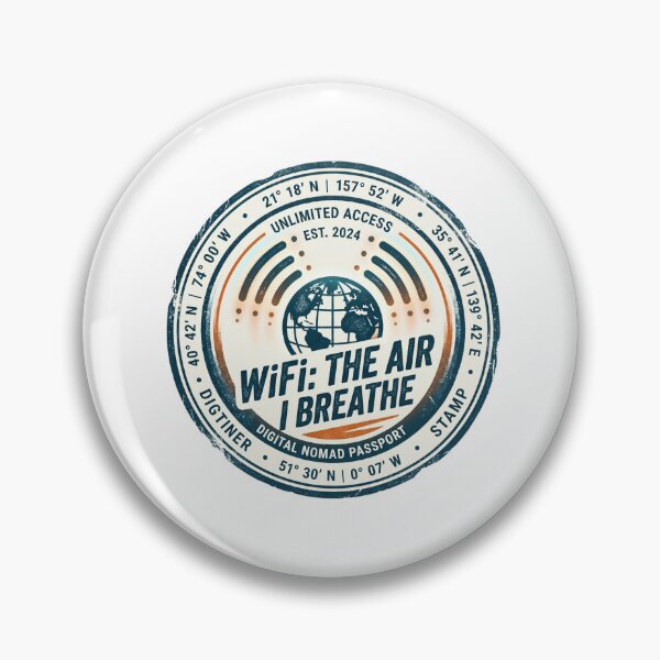 Item preview, WiFi Air Breathe Retro Digital Nomad Remote Work designed and sold by PictoVibe.