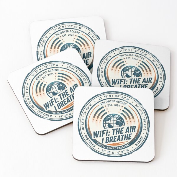 Item preview, WiFi Air Breathe Retro Digital Nomad Remote Work designed and sold by PictoVibe.