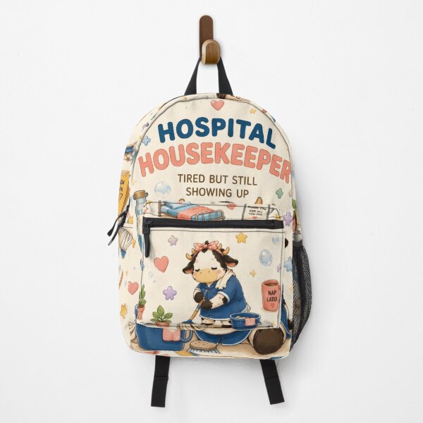 Item preview, Hospital Housekeeper Tired But Still Showing Up Cow designed and sold by Omni Craft .