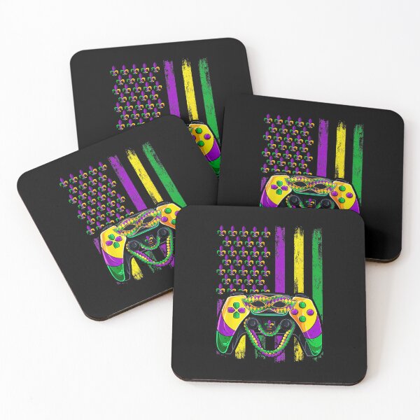 Item preview, Mardi Gras Gamer Controller Neon Bead Party Retro Arcade Style designed and sold by FGTV2021.