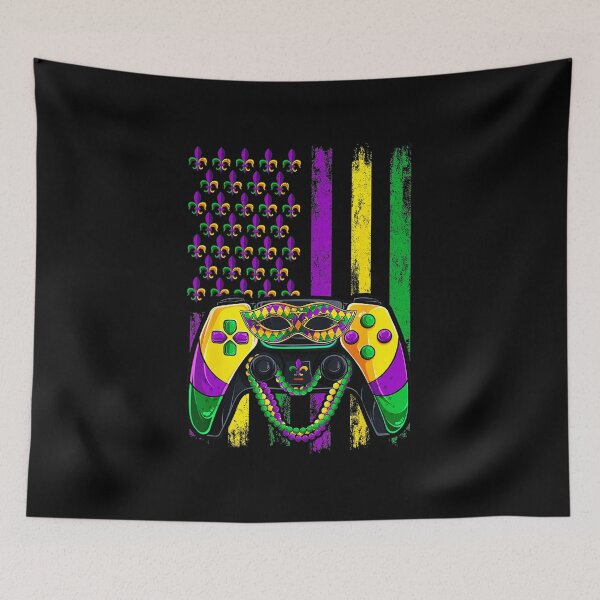 Item preview, Mardi Gras Gamer Controller Neon Bead Party Retro Arcade Style designed and sold by FGTV2021.