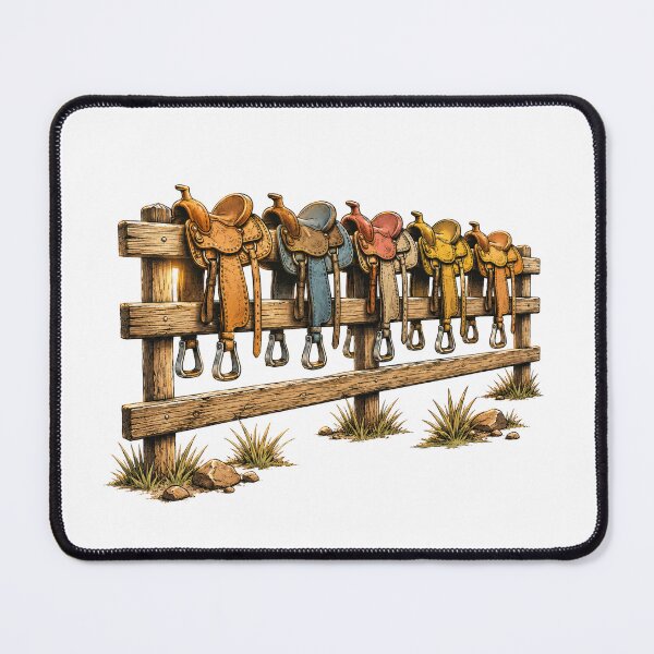 Item preview, Saddle Up Western Fence Saddle Lineup designed and sold by Jackal's Box of Chaos.