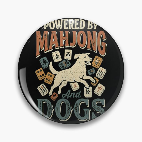 Item preview, Powered by Mahjong and Dogs Vintage Retro Dog Lover Design designed and sold by haitrieuic96.