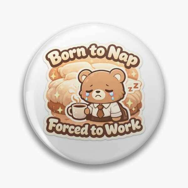 Item preview, Sleepy Bear Sticker Kawaii Burnout Meme Aesthetic for Tired Workers & Introverts designed and sold by CutePrintCorner.