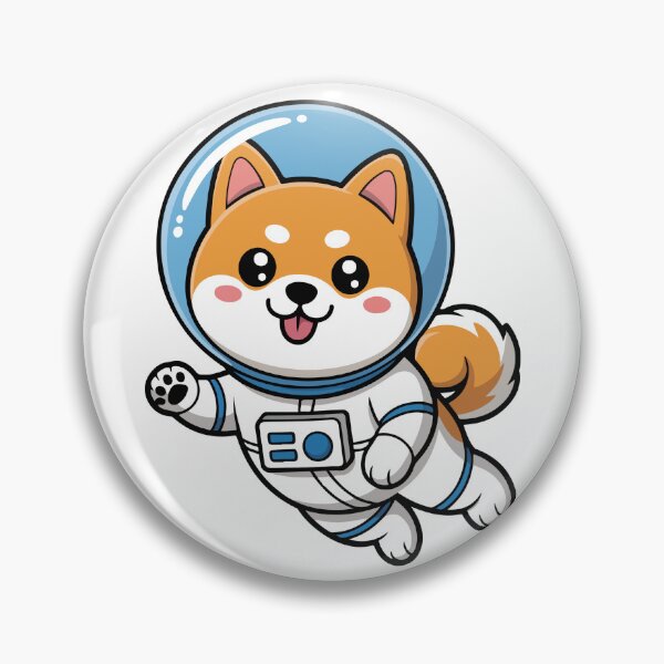 Item preview, Cute Shiba Inu Astronaut in Black Spacesuit Cartoon designed and sold by KrisGraphic45.