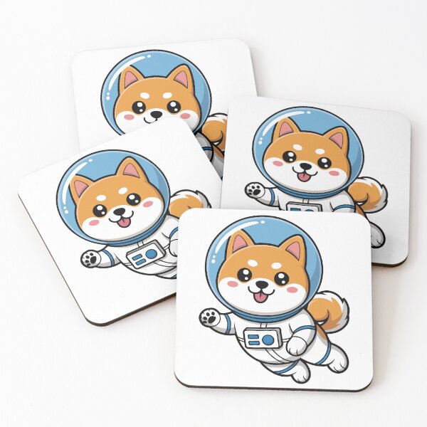 Item preview, Cute Shiba Inu Astronaut in Black Spacesuit Cartoon designed and sold by KrisGraphic45.