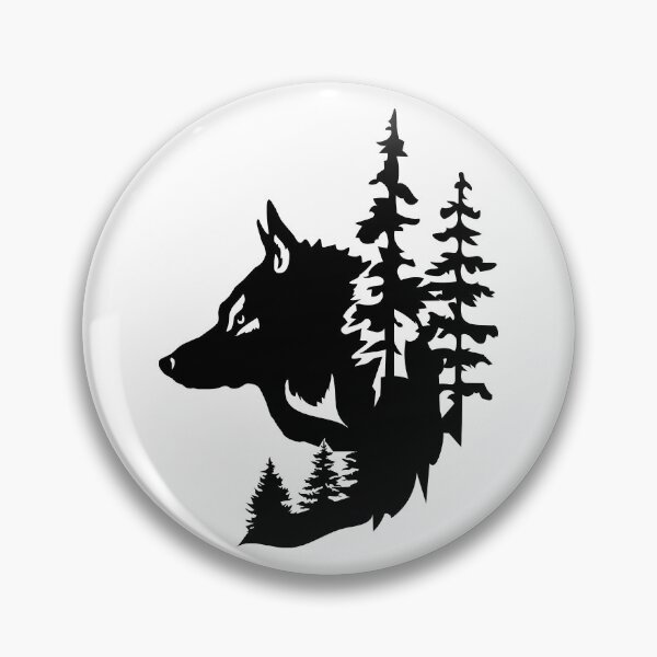 Item preview, Wolf Head and Forest designed and sold by MagnoliaLake.