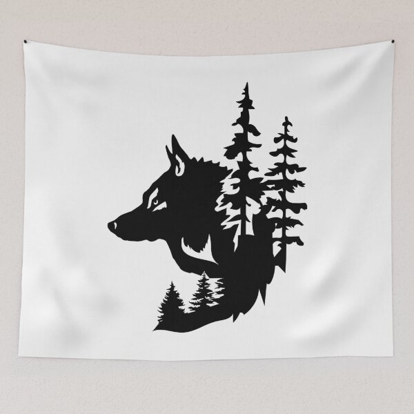 Item preview, Wolf Head and Forest designed and sold by MagnoliaLake.