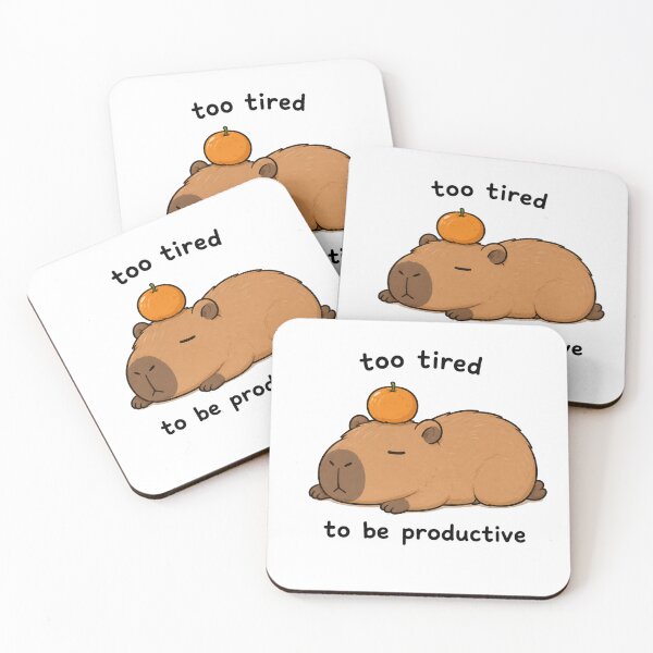 Item preview, Too Tired To Be Productive Capybara designed and sold by marketkmarket.