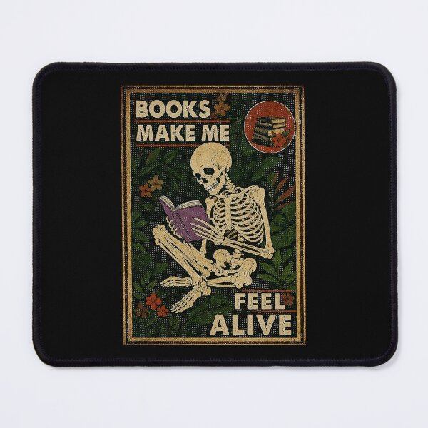 Item preview, Books Make Me Feel Alive Vintage Skeleton Reading Gothic Library designed and sold by ferminhays.