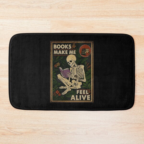 Item preview, Books Make Me Feel Alive Vintage Skeleton Reading Gothic Library designed and sold by ferminhays.