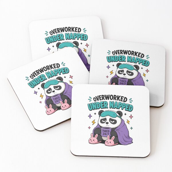 Item preview, Overworked Under Napped Funny Sleepy Burnout Quote designed and sold by Gift Phrase Studio.