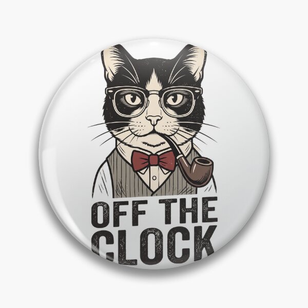 Item preview, Funny Off The Clock Tuxedo Cat designed and sold by CrystalMineArts.