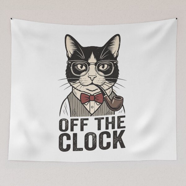 Item preview, Funny Off The Clock Tuxedo Cat designed and sold by CrystalMineArts.