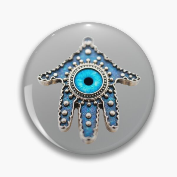 Item preview, Platinum Blue Evil Eye Hamsa Celestial Protection Art designed and sold by ZenWealthDesign.