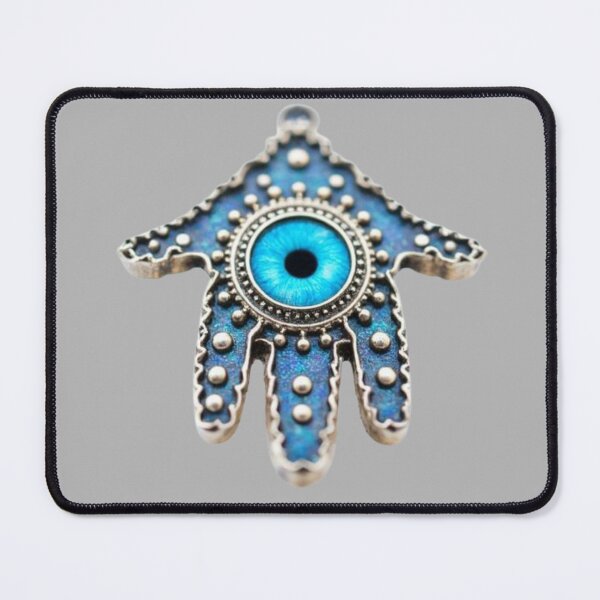 Item preview, Platinum Blue Evil Eye Hamsa Celestial Protection Art designed and sold by ZenWealthDesign.