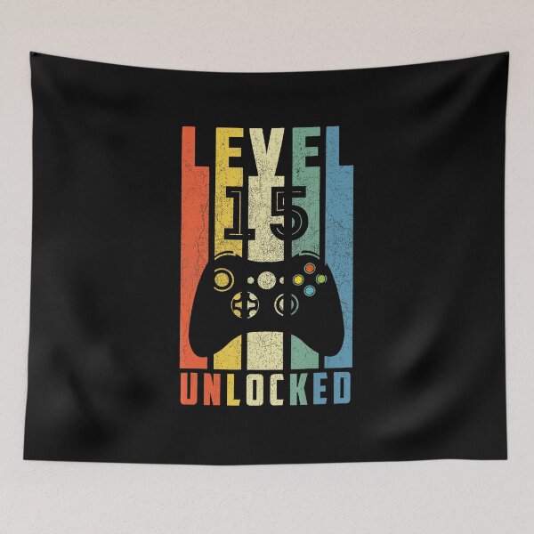 Item preview, Level 15 Unlocked Retro Gaming Birthday for Teenage Video Gamers designed and sold by FGTV2021.
