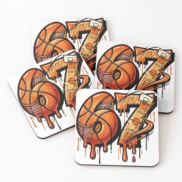 Item preview, Six Seven Basketball Drip Graffiti Style Funny Gen Alpha Numbers designed and sold by allistermariam.