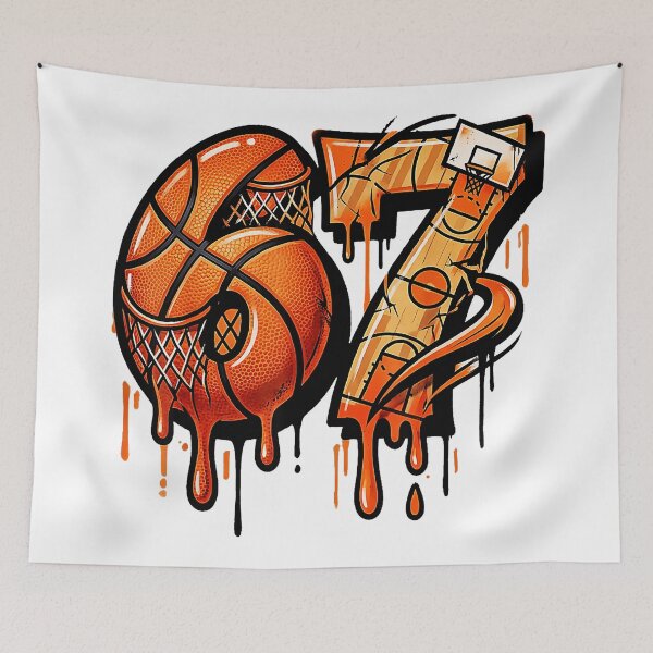Item preview, Six Seven Basketball Drip Graffiti Style Funny Gen Alpha Numbers designed and sold by allistermariam.