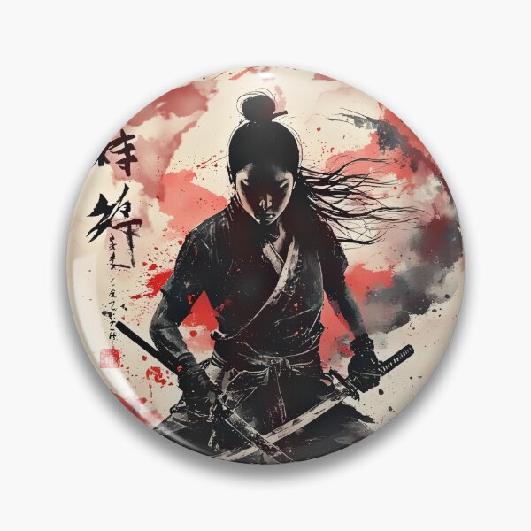 Item preview, Sakura Samurai Girl Japanese Ink Art designed and sold by Neer arts.