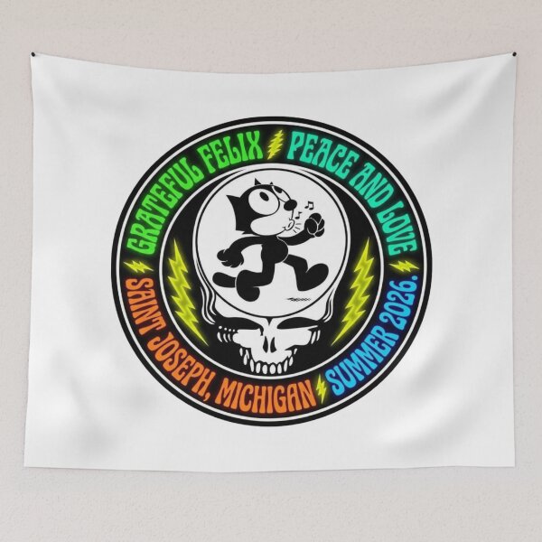 Item preview, GRATEFUL FELIX - A HAPPY CAT IN SAINT JOSEPH MICHIGAN KEEP ON TRUCKIN' designed and sold by V3GFX.