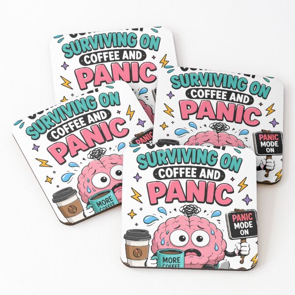 Item preview, Currently Surviving On Coffee And Panic Funny Coffee Humor designed and sold by Magmashup.