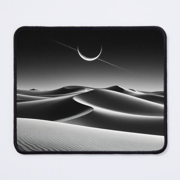 Item preview, Crescent Moon Over Endless Sand Dunes at Night | Surreal Desert Landscape Art designed and sold by EllDAV777.