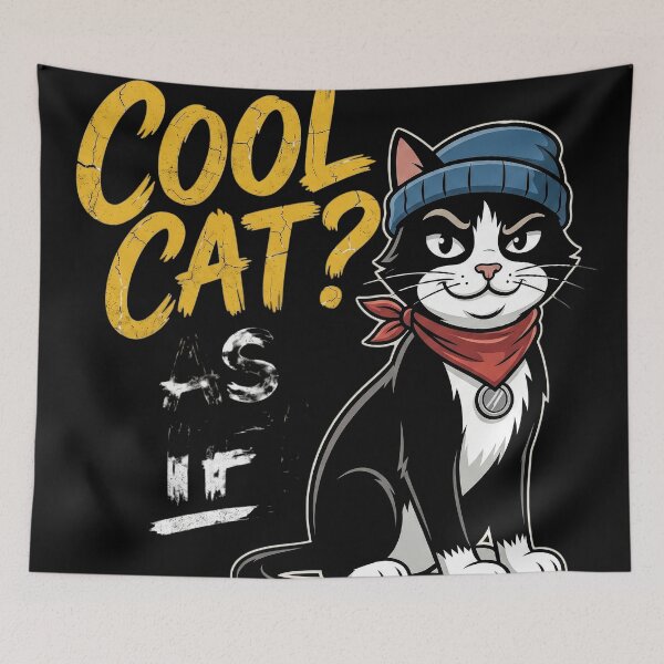 Item preview, Retro Cool Cat As If Graphic Tee designed and sold by CrystalMineArts.