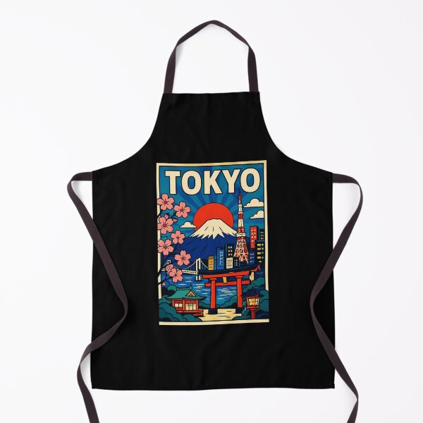 Item preview, Tokyo Japan Retro Travel Poster With Mount Fuji City Nightscape designed and sold by eliramaison.