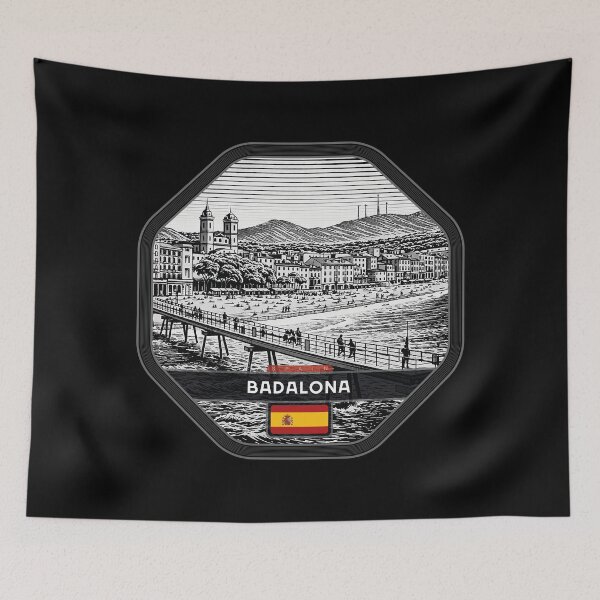 Item preview, Badalona Spain Linocut Style designed and sold by Thistle-TShop.