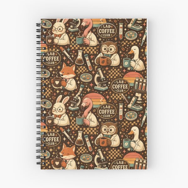 Item preview, Retro Lab Coffee Club | Cute Science Animal Pattern | Cozy Laboratory Café Gift for Nurses, Lab Techs & Coffee Lovers designed and sold by ClinicalHubs.