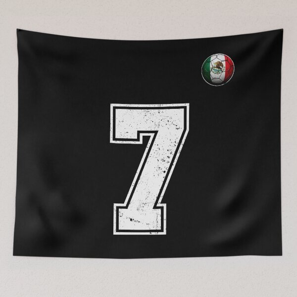 Item preview, Number 7 Mexico Flag Football Fan designed and sold by BernoNickel.