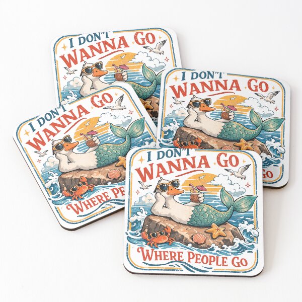 Item preview, I Don’t Wanna Go Where People Go Goose Mermaid designed and sold by Jackal's Box of Chaos.
