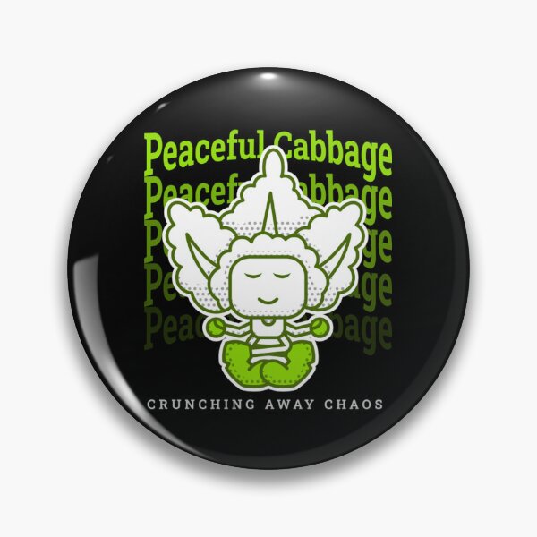 Item preview, Peaceful Cabbage Meditating Vegetarian Art designed and sold by Matastuffmerch.